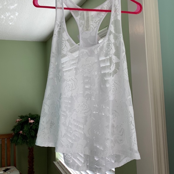 Fabletics Racer Back White Exercise Shirt (NWT) - Picture 2 of 7